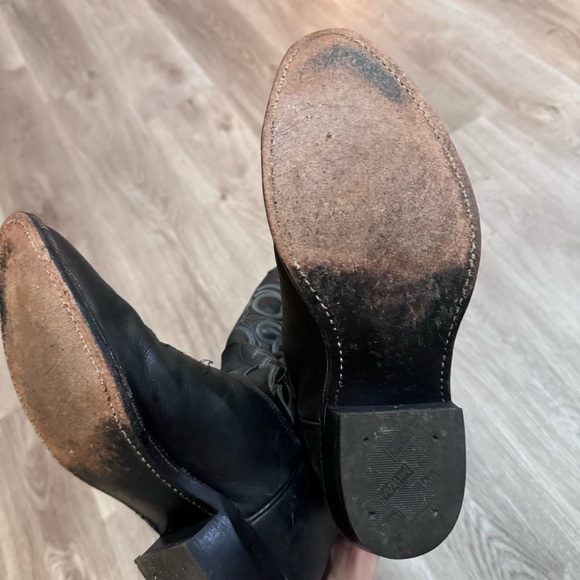 Tony Lama Stallion Black Cowboy Boots Men 8.5 EE Leather Western Made in USA main image 4